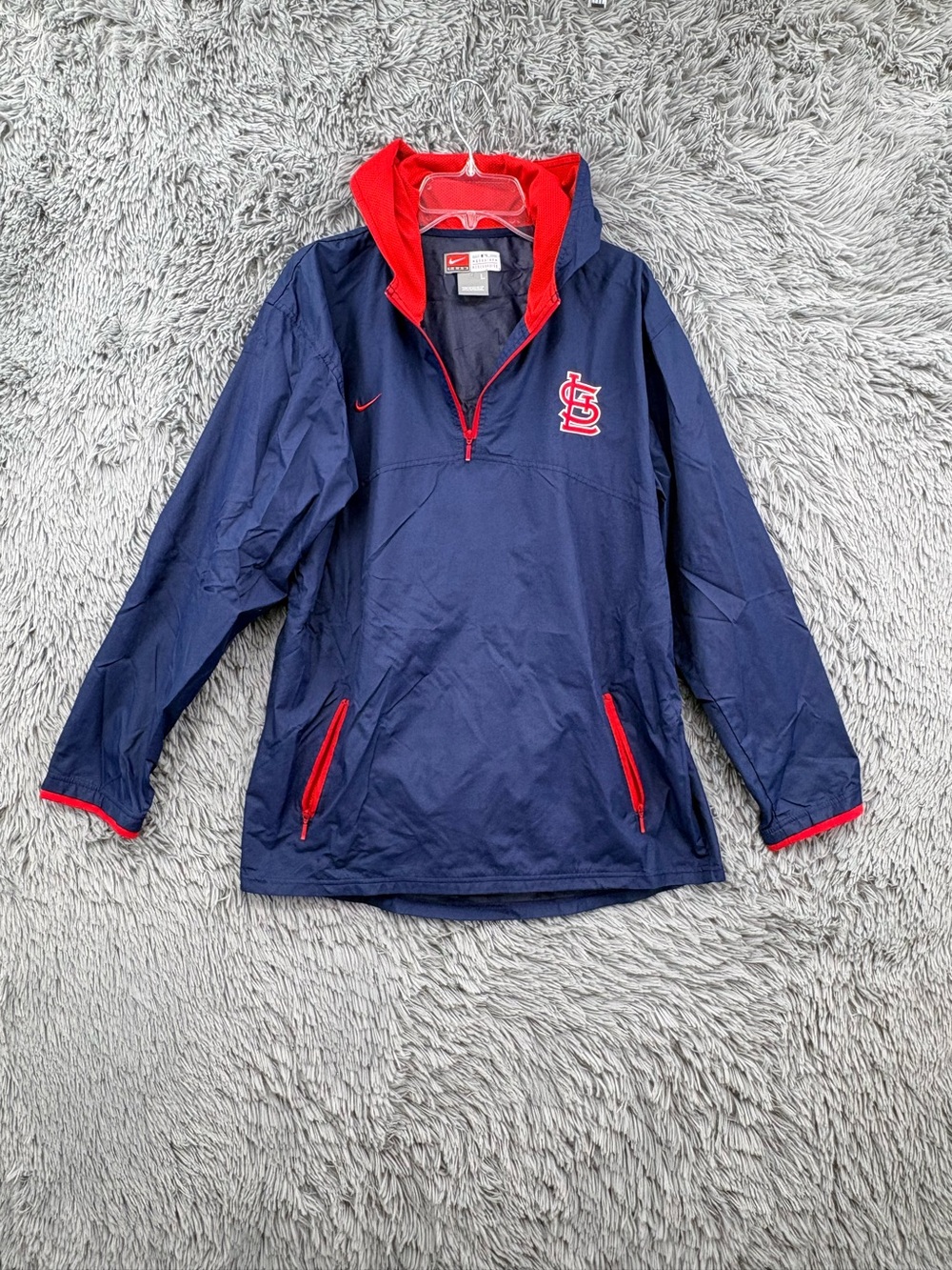 Vintage Nike St. Louis Cardinals Windbreaker Jacket Womens Large Pullover Blue